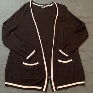 Torrid Size 0 Ribbed Open Cardigan Black and White